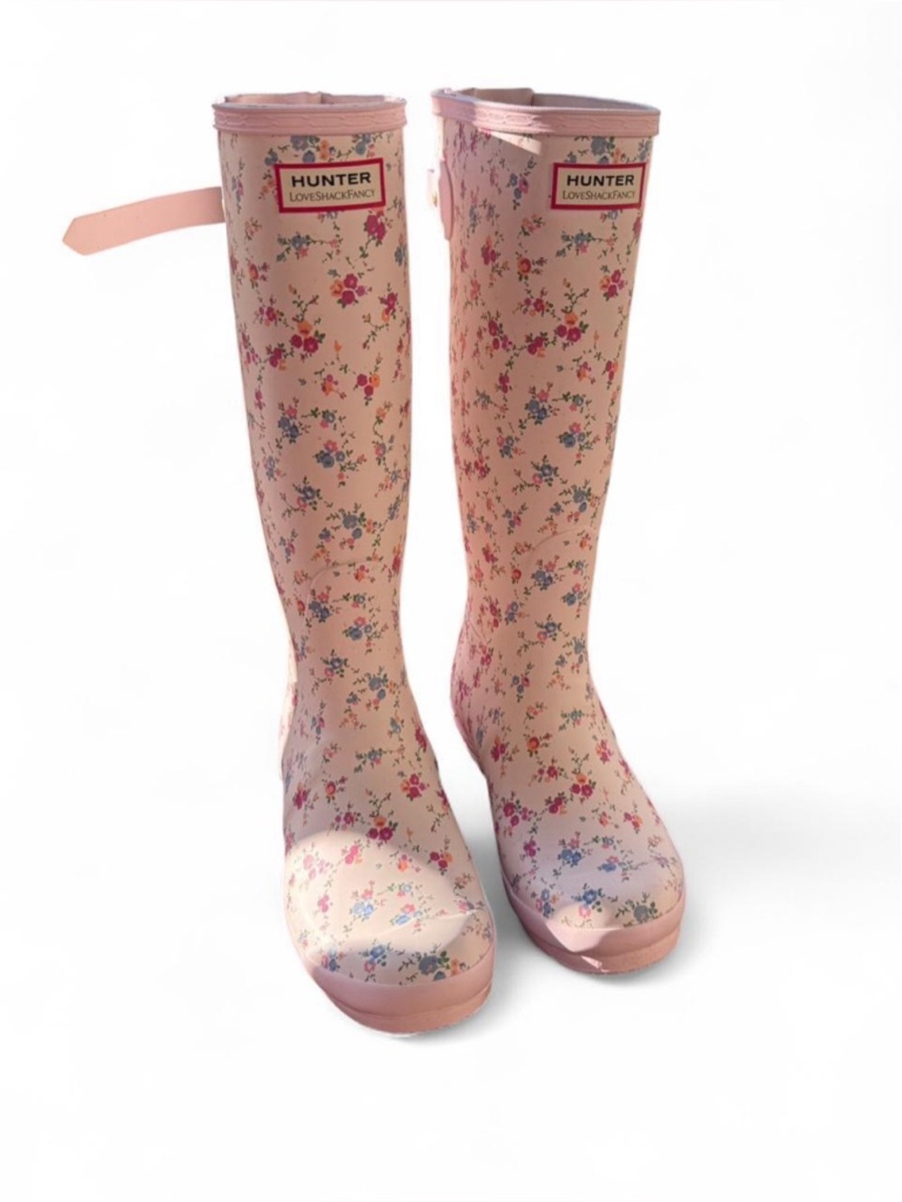 Hunter x LoveShackFancy floral tall rain boots